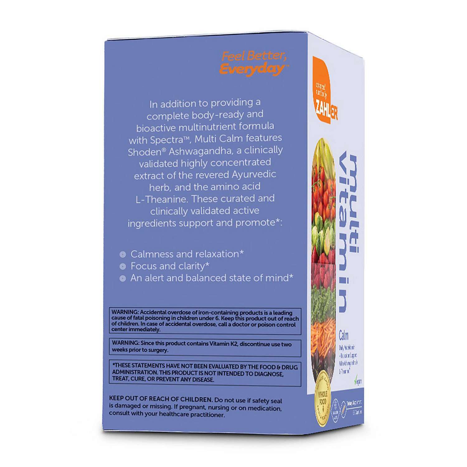 Multivitamin Calm Daily + Relaxation Support - 60 Capsules (30 Servings)
